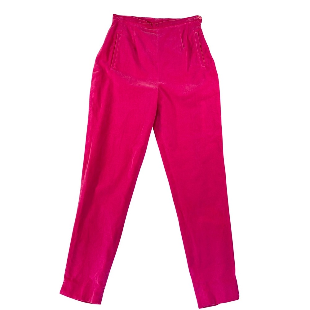 VTG Y2K Lilly Pulitzer Hot Pink Velvet Pants Womens 8 High Waist Fun Retro